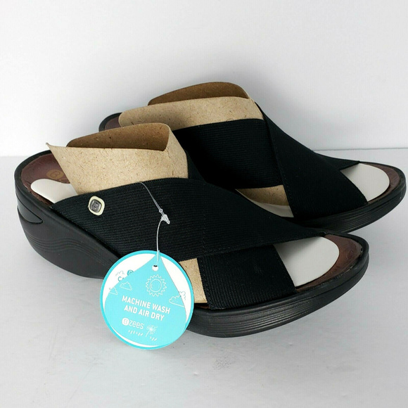 BZEES Desire Sandals Sz 10 M (fits like a size 9) Black Wedges - Picture 6 of 8